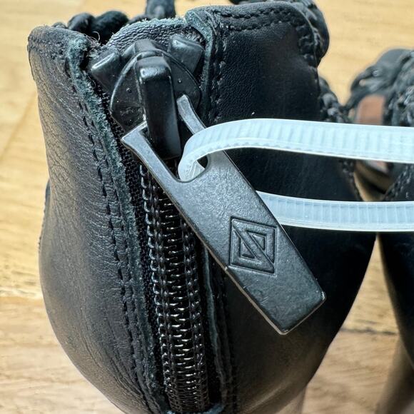 NEW Donald Pliner Seska Braided Black Leather Block Heeled Sandals Size 6 - Picture 6 of 10